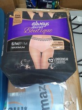 Always Discreet Boutique Underware Size S/M Maximum 12 Underwear 