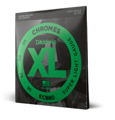 D'Addario ECB80 Chromes Bass Guitar Strings Light, 40-95 Long Scale