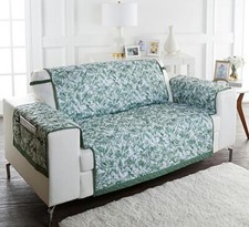 Quilted Loveseat Sofa Cover Slipcover Reversible Couch Pet Pad Protector GREEN
