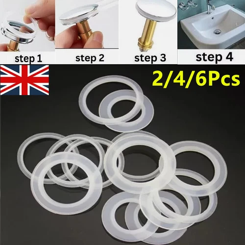 Waschbecken Ablauf Waschbecken Stopfen Ring Dichtung Click Clack Bad Pop Up Ersatzdichtung Waschmaschine UK - Bild 1 von 16