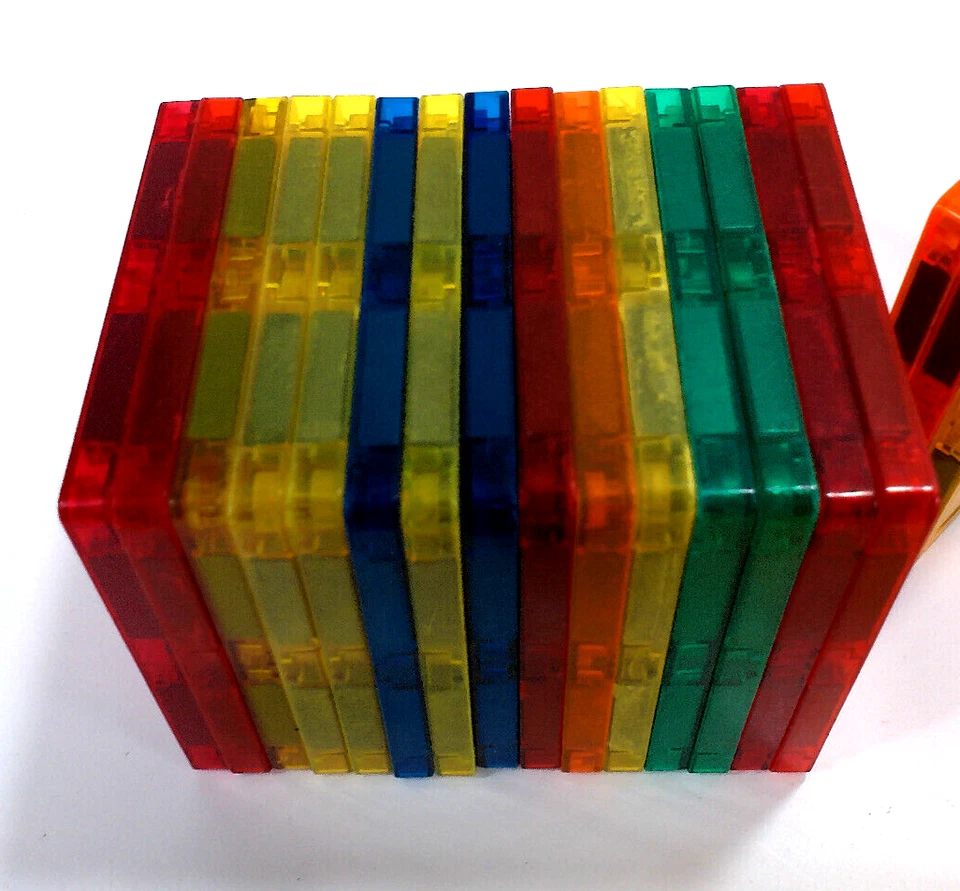 Lot of 57 Magformers Magnet Triangle Square Diamond Rombus Trapezoid w/ Cart - Image 3 of 4