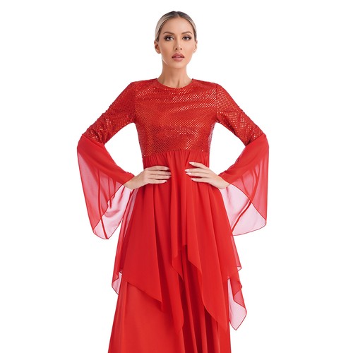 Womens Liturgical Ballroom Dresses Tunics Dance Tunic Dancewear Praise Shiny - Picture 8 of 85