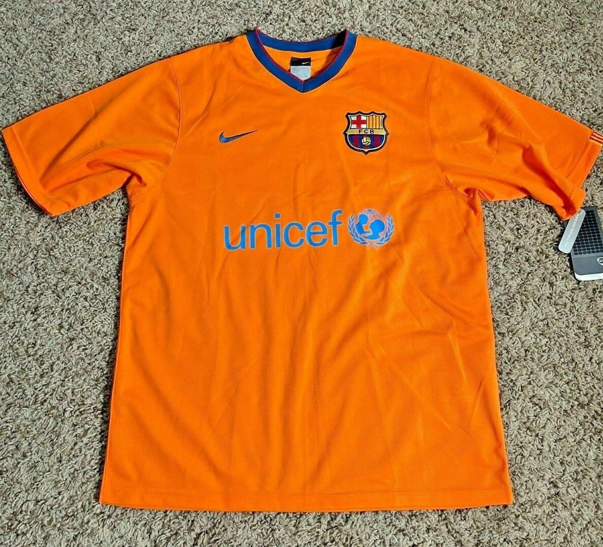 Authentic FCB Barcelona Nike Jersey Orange Unicef Soccer Authentic FCB Barcelona Nike Jersey Orange Unicef Soccer