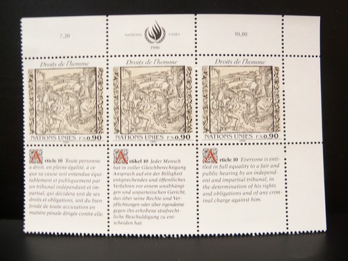 1990 United Nations Human Rights 6 Full Sheets Stamps All 3 Offices MNH - Picture 6 of 9