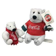 Play-By-Play Plush Bear With Bottle Coca Cola Bear with Red Scarf Memorabilia