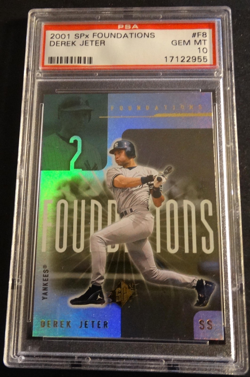2001 DEREK JETER SPx FOUNDATIONS #F8 PSA 10 REFRACTOR LIKE POP 6 (227) 