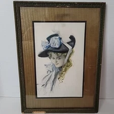 Buyenlarge Those Bewitching Eyes Signed by Harrison Fisher Matted Framed Print