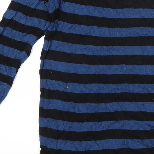 Kookai Womens Blue Boat Neck Striped Acrylic Pullover Jumper Size 2 - Picture 10 of 10
