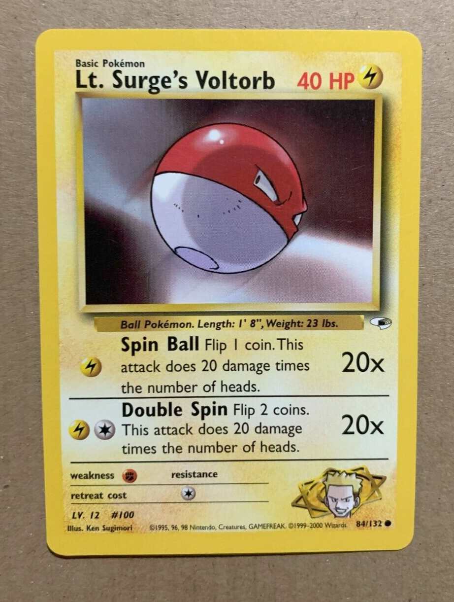 Lt. Surge's Voltorb 84/132 Gym Heroes - Common Pokemon Card - NM/Mint
