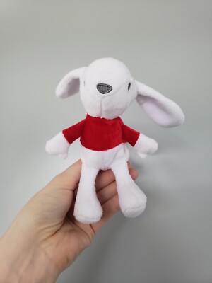 tiny treasures Argos Hase weiß und rot Kaninchen Stofftier Tröster Plüsch Dou Dou