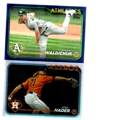 2 card lot 2024 TOPPS SILVER & BLACK PARRALLEL HADER & WALDICHUK