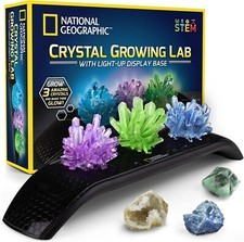 NATIONAL GEOGRAPHIC Crystal Growing Kit - 3 Vibrant Colored Crystals to Grow wit