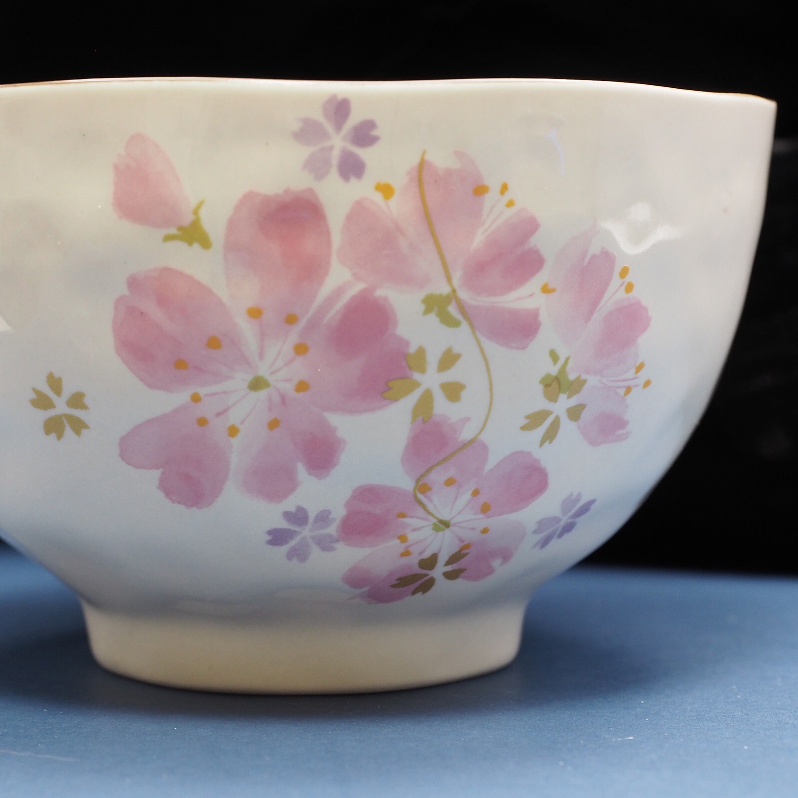 Japanese Rice Bowl Tea Cup Chopstick Set Mino-Yaki Cherry Blossom Made in Japan