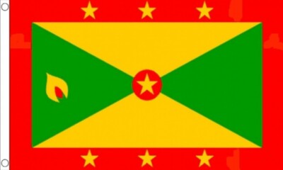 GRENADA NATIONALFLAGGE 5X3 Karibik GEWÜRZINSEL KARNEVAL