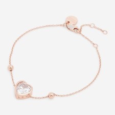 RADLEY Love 18ct Rose Gold Plated Sterling Silver Heart Charm Bracelet Great 🎁