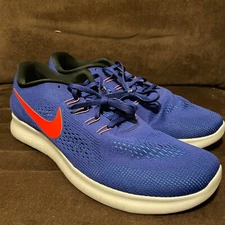Nike Shoes Men Size 12 Free RN  831508-400 Concord Black Hyper Cobalt Photo Blue