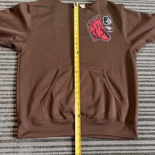 Vtg Volcom Snow Pullover Sweatshirt Size Medium Brown Heart Long Sleeve Crewneck - Picture 9 of 10