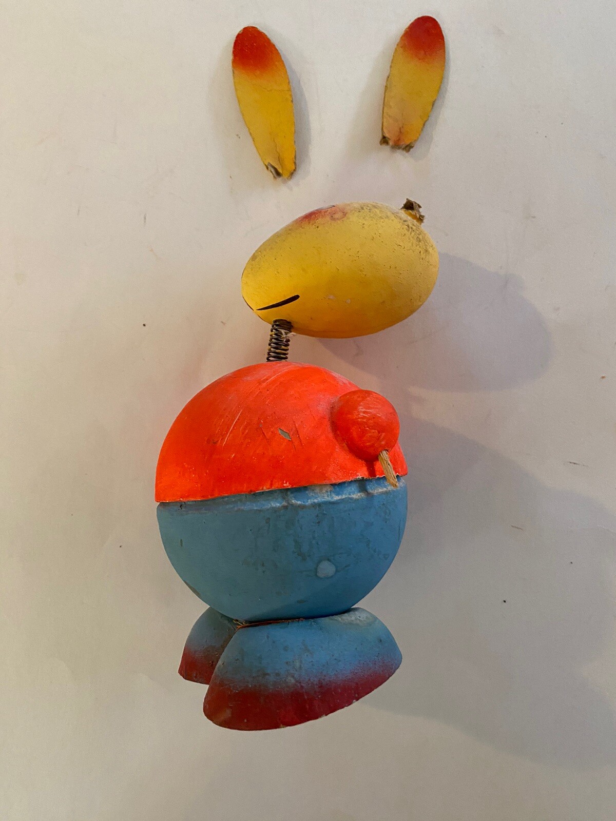 Vintage Nodder Bobble Head Easter Paper Mache Bunny Rabbit Candy ...