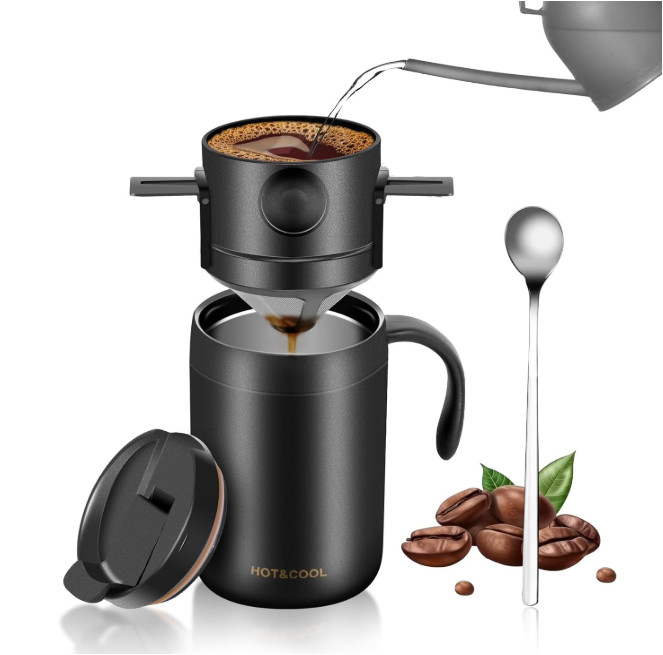Set, Portable Pour Over Coffee Kit For Travel & Backpa