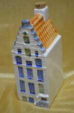 1960’s DELFT BLUE Hand Painted Polychrome Holland Canal House CROWN Hall Marked