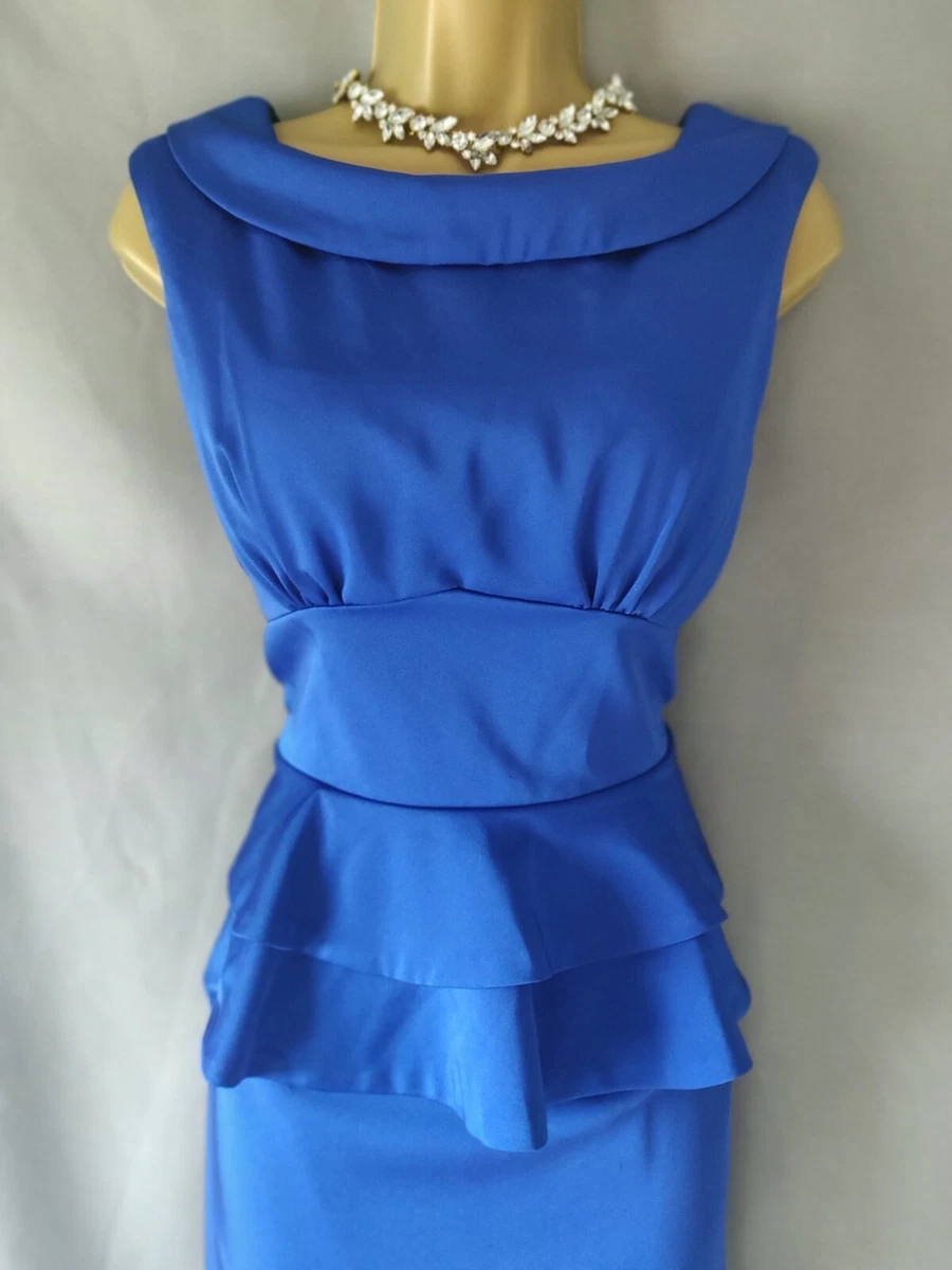 Cobalt blue peplum dress cheap