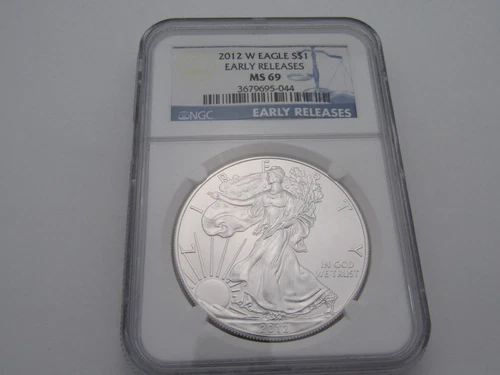 2012 W Silver Eagle NGC MS69 Early Releases Struck At West Point Mint   A582