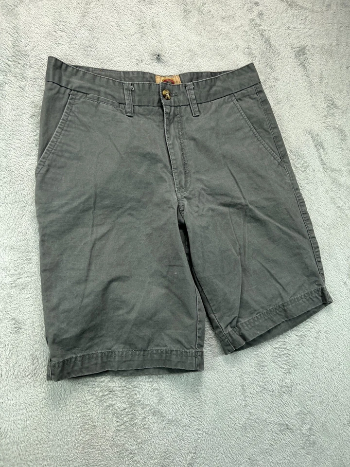Boston Traders Shorts Mens 32 Gray Chino Flat Front 10 Inseam Luxury Vintage - Image 2 of 4