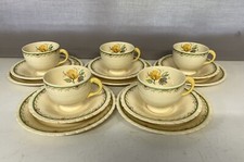 Vintage New Hall Staffordshire cup, saucer, plate trio  Set Of 5 Pattern 1213
