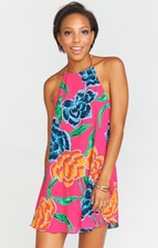 Show Me Your MuMu Ladies Katy Halter Short Floratopia Colorful Flower Dress-S