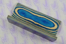 Pair of Aqua Blue & Cream Laminate Wood Knife Scales Knife Making Wood Blanks