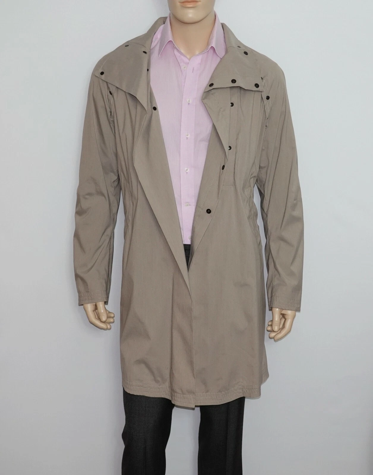 Giorgio Armani — $1095 NEW Emporio Armani Trench Coat in Brownish Gray Size 44 SLIM Cotton Blend