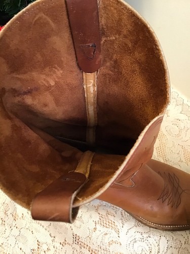Vintage Golden Retriever braune Leder Western - Cowboy - Arbeitsstiefel Größe 12,5 - Bild 11 von 12