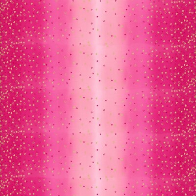 I HEART OMBRE Fuchsia Metallic Gold Quilt Fabric 10875-337M by 1/2 Yard V & Co
