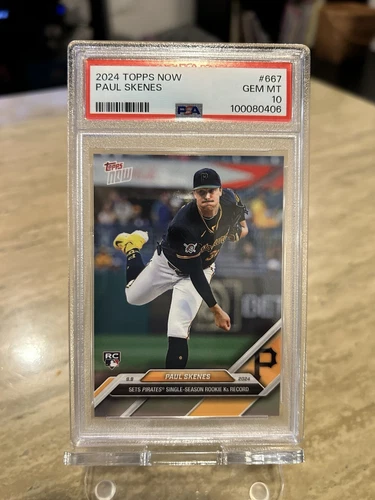 2024 Topps Now Paul Skenes #667 RC Rookie-PIRATES Ks RECORD PSA 10 Gem Mint