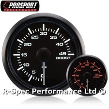 WATERPROOF DIESEL Prosport 52mm Stepper Amber / White Turbo Boost Gauge 0-45 Psi
