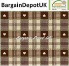 Brown Heart Check PVC Wipe Clean Vinyl Tablecloth ALL SIZES - Code: C57-4