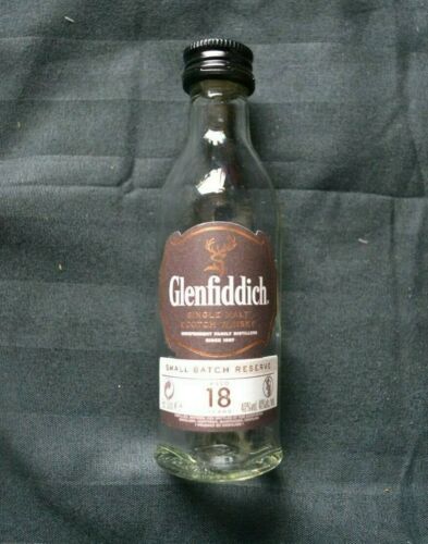 Glenfiddich Single Malt 18 Years Scotch Whisky Miniature EMPTY Glass Bottle  - Photo 1 sur 4