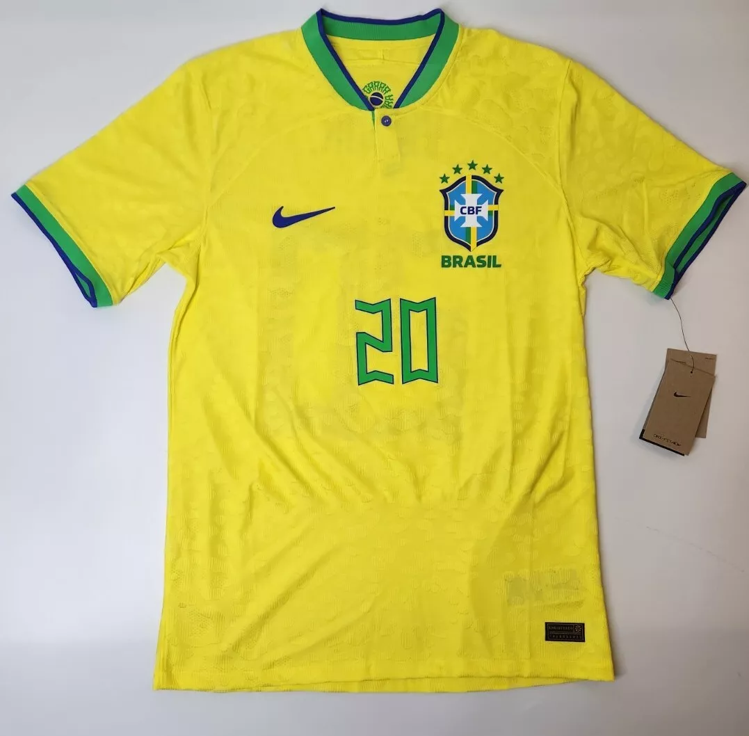 Vinicius Junior Brazil National Team Nike 2022/23 Replica Home Jersey -  Yellow