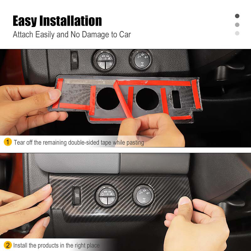 Carbon Fiber Headlight Switch Panel Trim Cover for Chevy Colorado/GMC