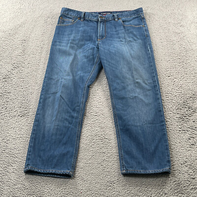 Alberto Jeans Mens 36x28 Modern Fit T400 Red Cast Denim Stretch Comfort