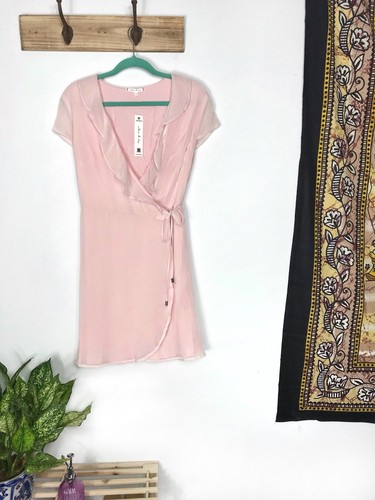 Abito Willow & Clay M rosa con volant manica corta blush avvolgente nuovo con etichette - Foto 5 di 5