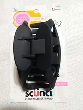 SCUNCI NO-SLIP GRIP 1 PC CLAW HAIR CLIP, BLACK