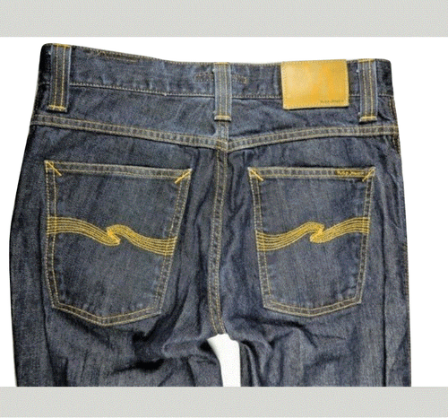 Nudie Slim Jim Mens Jeans Blue 31/27 Organic Cotton Dry Boken Twill Italy Slim - Bild 6 von 11