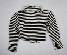 VINTAGE 1960s 60s GIRL'S BLACK WHITE TURTLENECK SWEATER DANCE COSTUME TOP - L