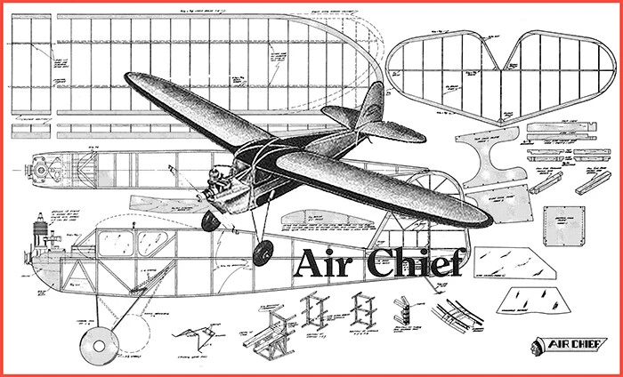 1/5+ Scale Air Camper 85 inch Giant Scale RC Model AIrplane Printed Plans