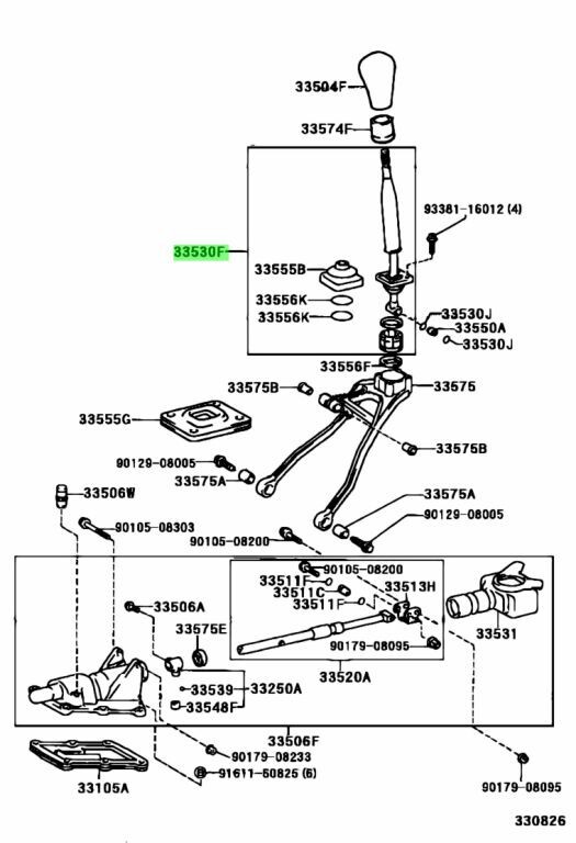 OEM Toyota Chaser Mark II JZX100 Shift Lever Assy 33530