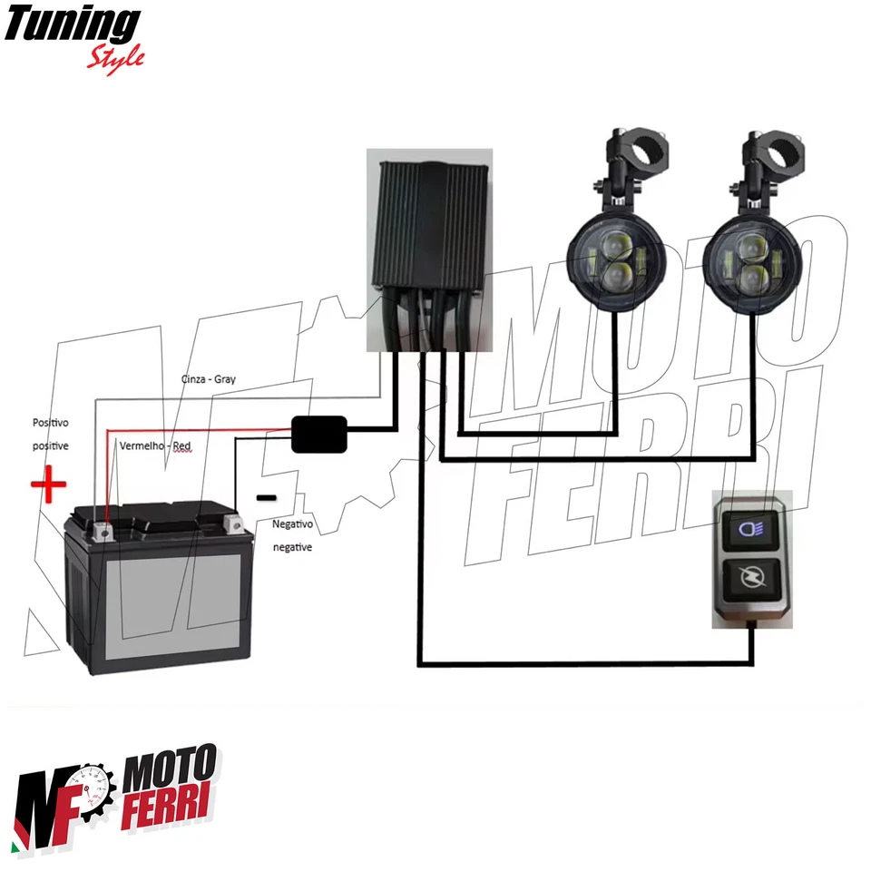 MF7797 Faretti Fari Led Supplementari Profondità + Tasto CF Moto MT450 mod 2024 - Immagine 3 di 4