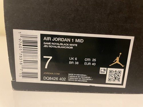 Nike Air Jordan 1 Mid Game Royal (taglia UK 6) - Foto 10 di 10