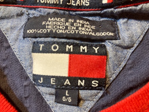 Vintage Tommy Hilfiger Jeans Mens Size L T-Shirt Tee Blue Cotton - Picture 8 of 11