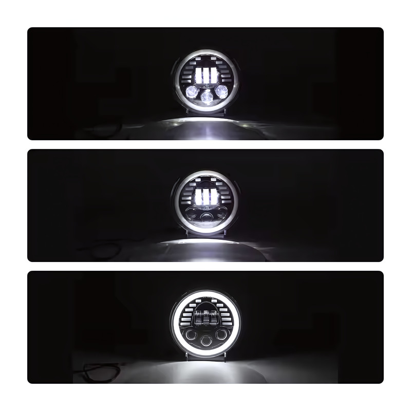 Brightest Halo 7" LED Headlights 4" Fog Lights Turning for Jeep Wrangler 07+ JK